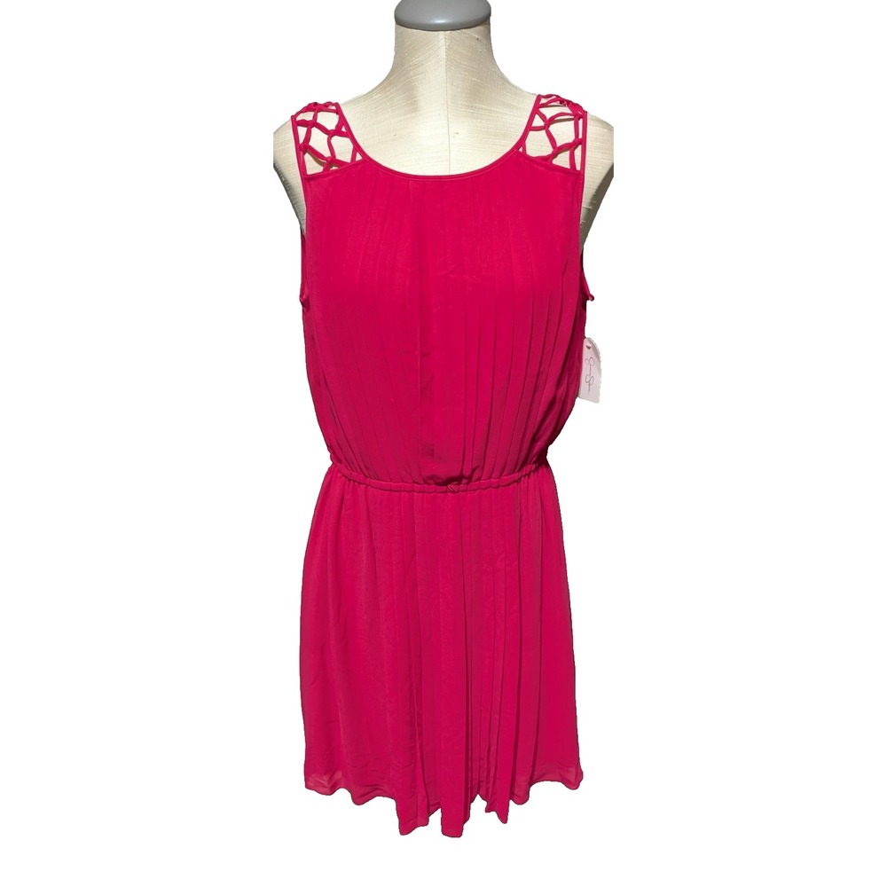 Jessica Simpson Rose Pleated Cocktail Dress Women's Sz 10 knee length Lined  NWT